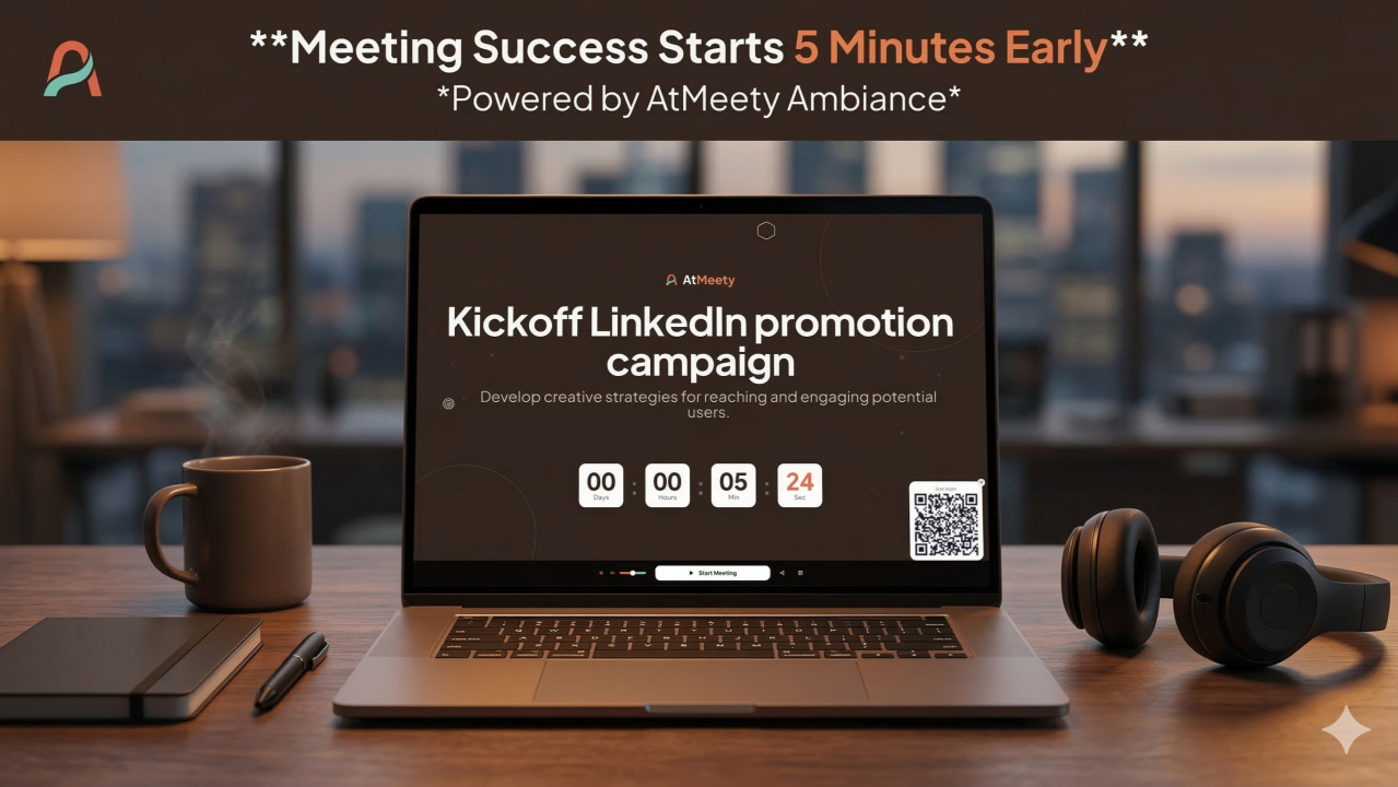 A meeting room set up with intentional ambiance to energize participants